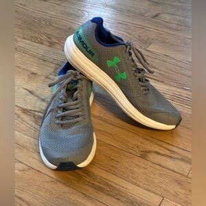 Under Armour Kid’s Gray and Green Athletic Shoes